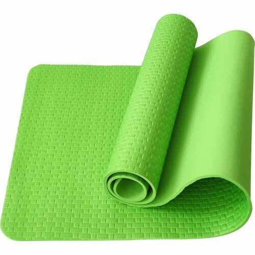 Коврик для йоги ЭВА 183х61х0,7 см E40038 (зеленый Мрамор)