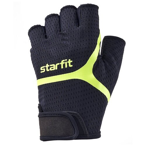 Перчатки для фитнеса Starfit WG-103, черный/ярко-зеленый, M