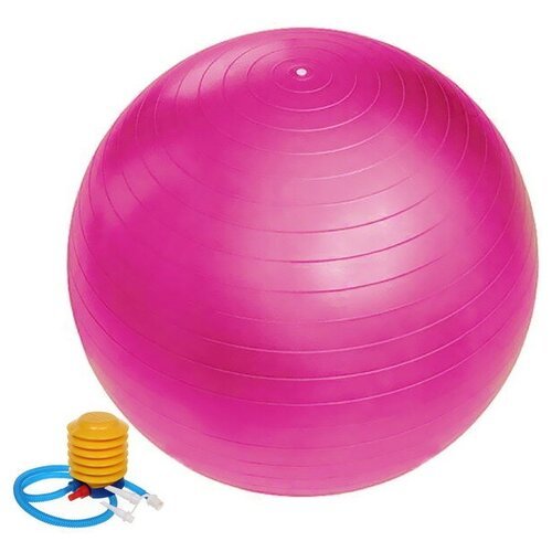 Мяч для фитнеса Sportage 65 см 800гр с насосом, розовый (фуксия)