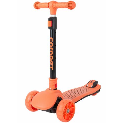 Самокат детский трехколесный Tech Team COMBAT orange / складной / светящиеся колеса /