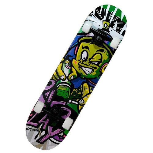 Детский скейтборд RGX MG 414, 31x20, зеленый/фиолетовый/черный