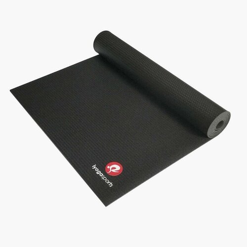 Коврик для йоги iyogasports Pro Travel, 183*61*0,2 см, черный, прочный, нескользящий
