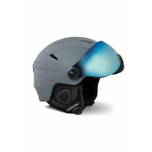 Шлем защитный горнолыжный с визором FORCELAB, серый, 56