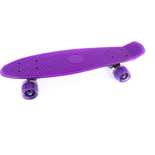Мини круизер, скейтборд со светящимися колесами 55см, фиолетовый