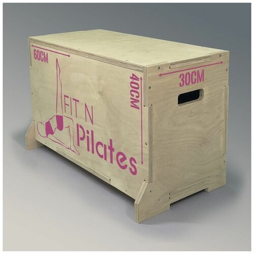 Плиобокс, опора для прыжков универсальный с розовым принтом 'Fit Pilates' - 133