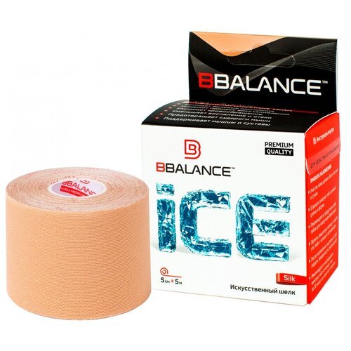 BBTape Ice (SILK) / БиБи Тейп Айс - кинезио тейп, бежевый, 5 см x 5 м