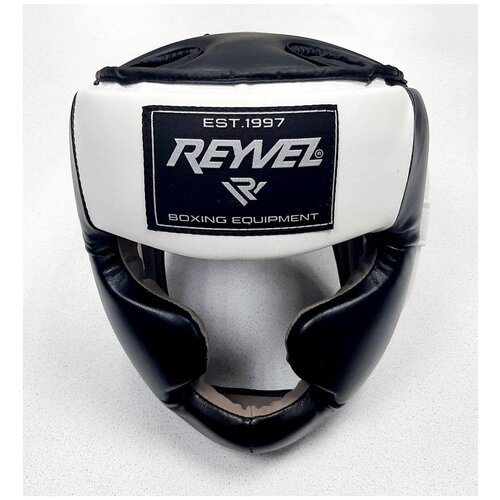 REYVEL Шлем тренировочный МуайТай черно-белый, размер L