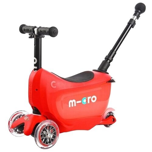 Детский 3-колесный самокат Micro Mini2go Deluxe Plus, red