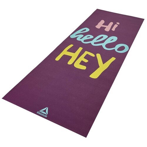 Коврик для йоги Reebok RAYG-11030, 173х61х0.4 см фиолетовый надпись 1.1 кг 0.4 см