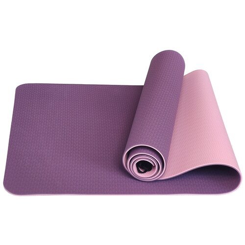 Коврик для йоги ТПЕ 183х61х0,6 см (фиолетово/розовый)
