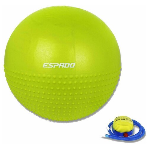 Мяч гимнастический ESPADO полумассажный 55см с насосом, антивзрыв (фитбол)