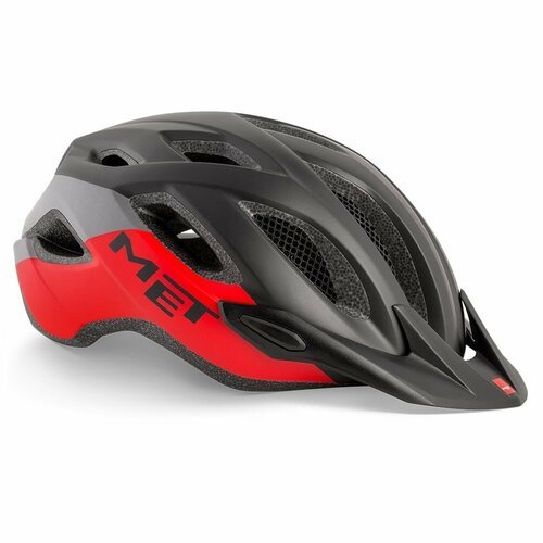 Велошлем Met Crossover Helmet (3HM109) 2022, цвет Чёрный/Красный, размер шлема XL (60-64 см)