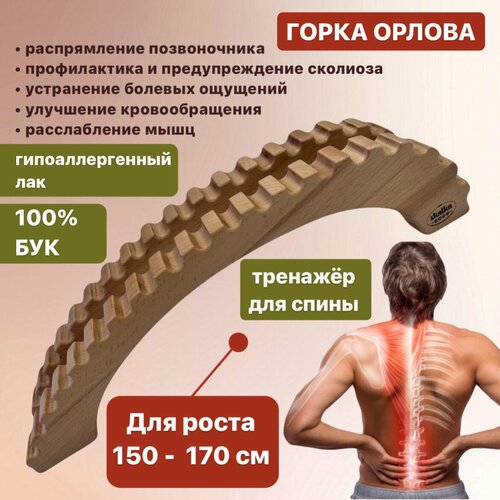 Skalka деревянный тренажер для спины №70 Горка Орлова для роста 150-170 см