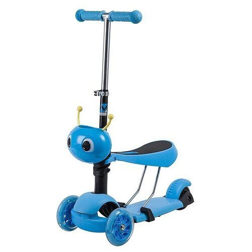 Детский 3-колесный самокат Novatrack Disco-kids Saddle, голубой