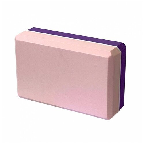 Йога блок полумягкий 2-х цветный E29313-7 (фиолетово-розовый) 223х150х76мм, из вспененного ЭВА