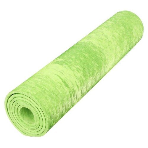 Коврик Sangh Yoga mat двухцветный, 183х61 см зеленый 0.7 см