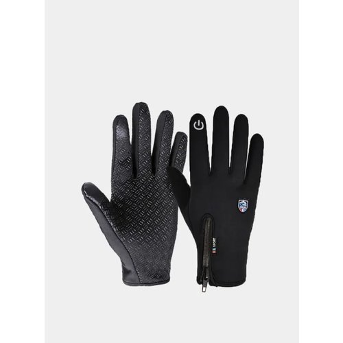 Перчатки спортивные зимние для спорта, горнолыжные перчатки/ размер: L, цвет: черный
