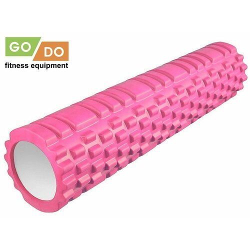 Валик ролл для фитнеса рельефный полый GO DO : JD2-60 (Розовый)