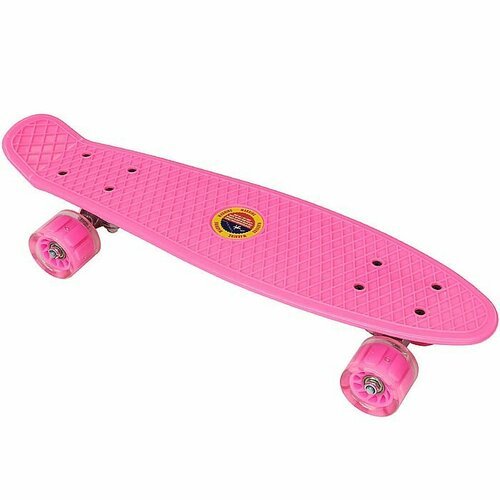 Пенни борд (скейт детский) SPORTEX SK50X (22' 56x15 см), свет. колеса (розовый)