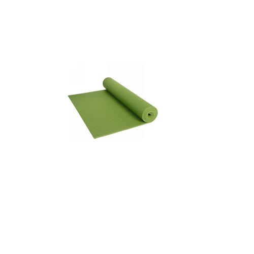Коврик для йоги и фитнеса нескользящий 6 мм 61х173 см Однотонный, зеленый