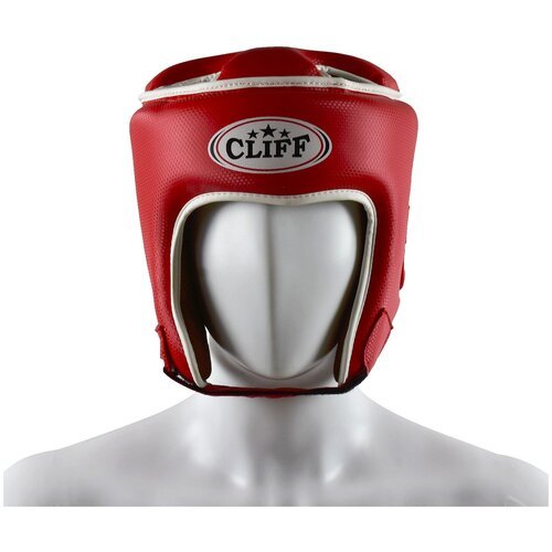 Шлем боксерский Crystal PU, открытый, цвет: красный, размер: XS