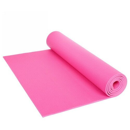 Коврик для йоги 6 мм 61х173 см 'Однотонный', розовый