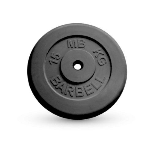 15 кг диск (блин) MB Barbell (черный) 26 мм.