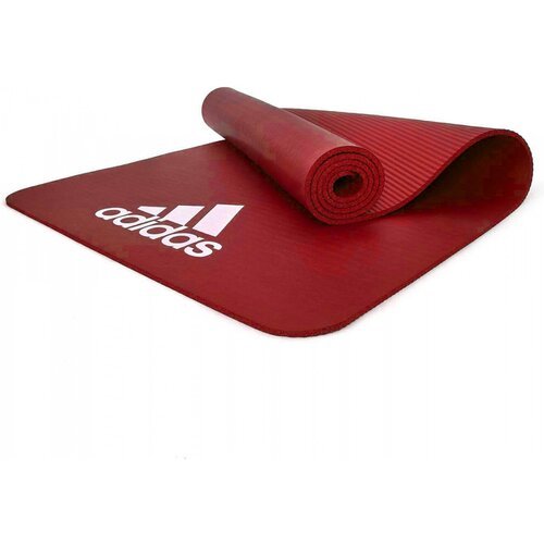 Тренировочный коврик (фитнес-мат) Adidas красный (Каучук, Adidas, 7 мм, 670, 50, 50, Красный)