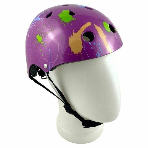 Шлем детский защитный фиолетовый для роликов, самоката, скейтборда