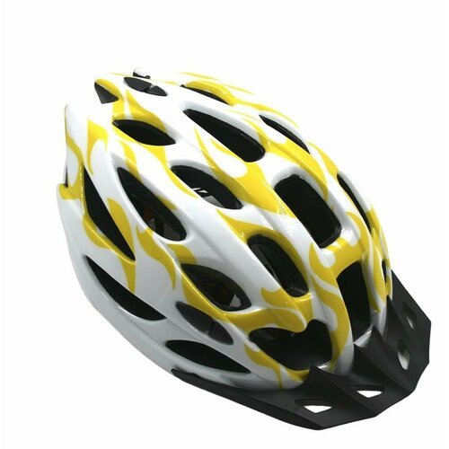 Шлем велосипедный защитный STELS FSD-HL003 (in-mold) L (54-61 см) жёлто-белый