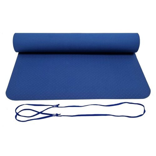 Комплект Коврик для йоги 183х61х0,4, цвет синий