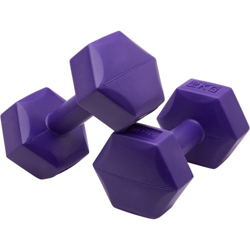 Гантели гексагональные набор гантелей STARFIT DB-305 2 кг, пластиковый, фиолетовый, 2 шт.