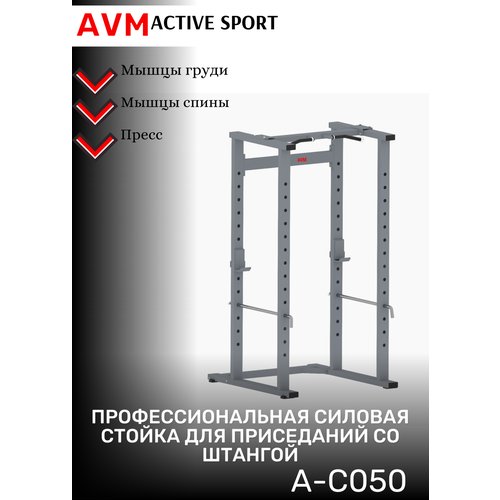 Профессиональный тренажер для зала Силовая стойка для приседаний со штангой AVM A-C050