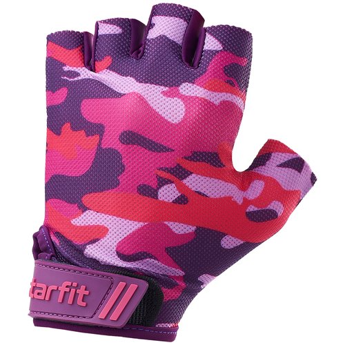 Перчатки для фитнеса Starfit WG-101, розовый камуфляж, M