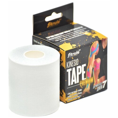 Кинезио тейп Fitrule Tape Premium 7,5 cм х 5 м (Белый)