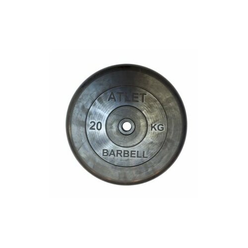 28963-38543 Диск обрезиненный BARBELL ATLET 20 кг / диаметр 26 мм, MB-AtletB26-20