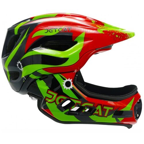 Шлем защитный JETCAT, FullFace Raptor SE, S, red/black/green