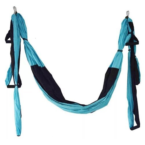 Гамак для йоги с креплениями цвет: голубой YJ-003
