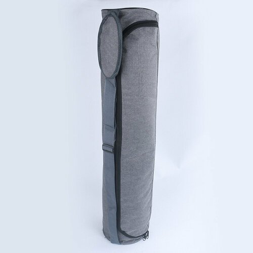 Сумка чехол для коврика йоги, гимнастического коврика, на молнии, размер 18 х 80 см (серый)