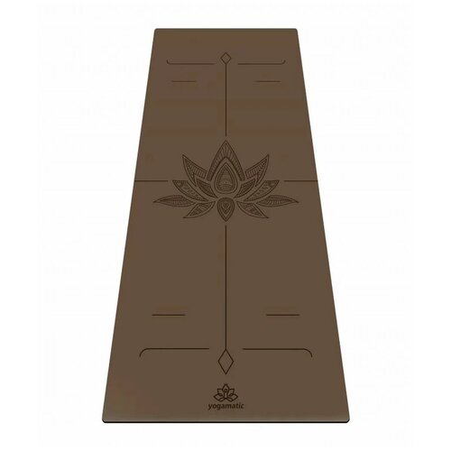 Коврик ART Yogamatic Lotos, 185х68 см chocolate 0.4 см