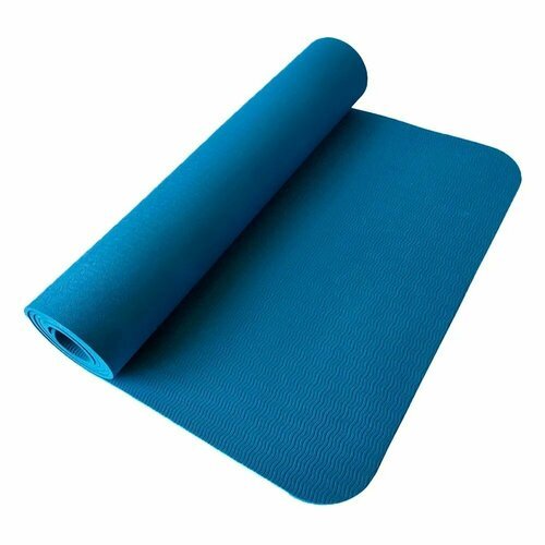 Коврик для йоги и фитнеса Yogastuff TPE 183*61*0.6 см, темно-синий