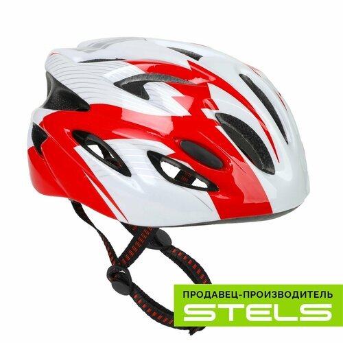Шлем защитный для катания на велосипеде FSD-HL057 (out-mold) красно-белый, размер M (item:020)