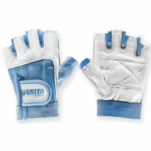 Атлетические перчатки Grizzly Leather Padded Weight Training Gloves L кожа/нейлон белый/голубой