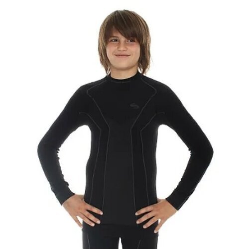 Терморубашка подростковая на мальчика BRUBECK Thermo body guard LS11690 черная 140-146