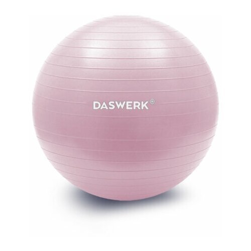 Мяч гимнастический (фитбол) 65 см с эффектом 'антивзрыв', с ручным насосом, розовый, DASWERK, 680016