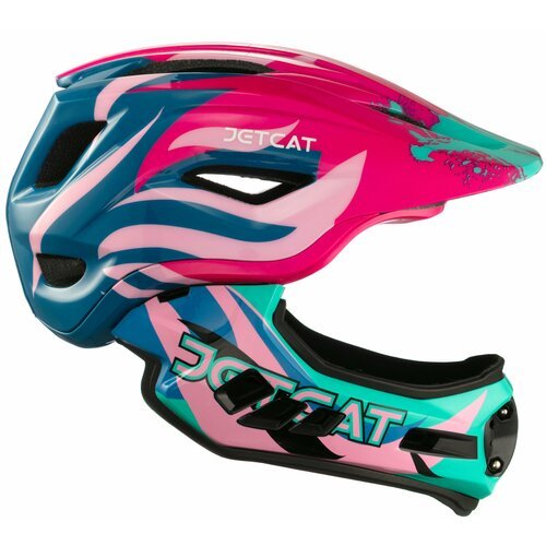 Шлем - JETCAT - Raptor SE - размер 'M' (53-58см) - Pink/Blue/Mint - FullFace- защитный - велосипедный - велошлем - детский
