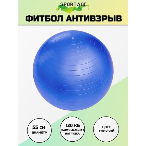 Фитбол, мяч для фитнеса Sportage 55 см 600гр, голубой