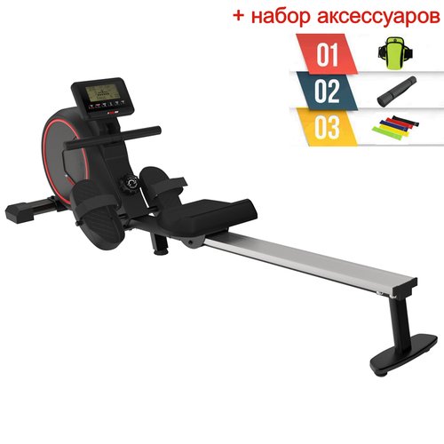 Гребной тренажер UNIX Fit Techno Rower 410 + аксессуары для фитнеса