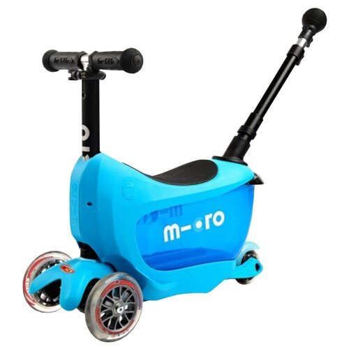 Детский 3-колесный самокат Micro Mini2go Deluxe Plus, голубой