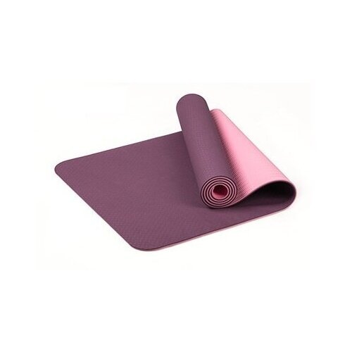 Коврик двухцветный для фитнеса и йоги фиолетовый